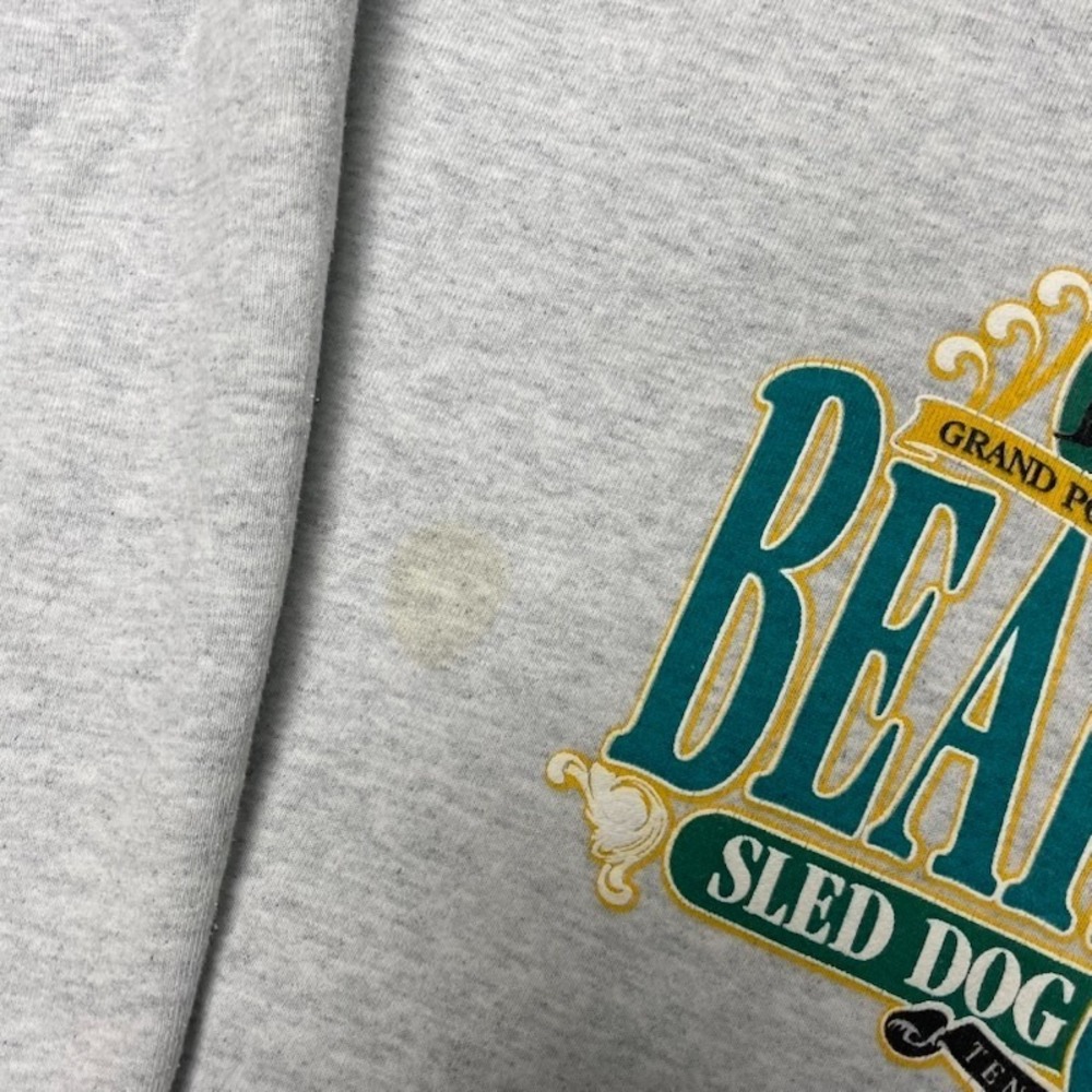 vintage Beargrease Sled Dog Marathon sweatshirt mens XXL Grey 1990s USA - Picture 4 of 12